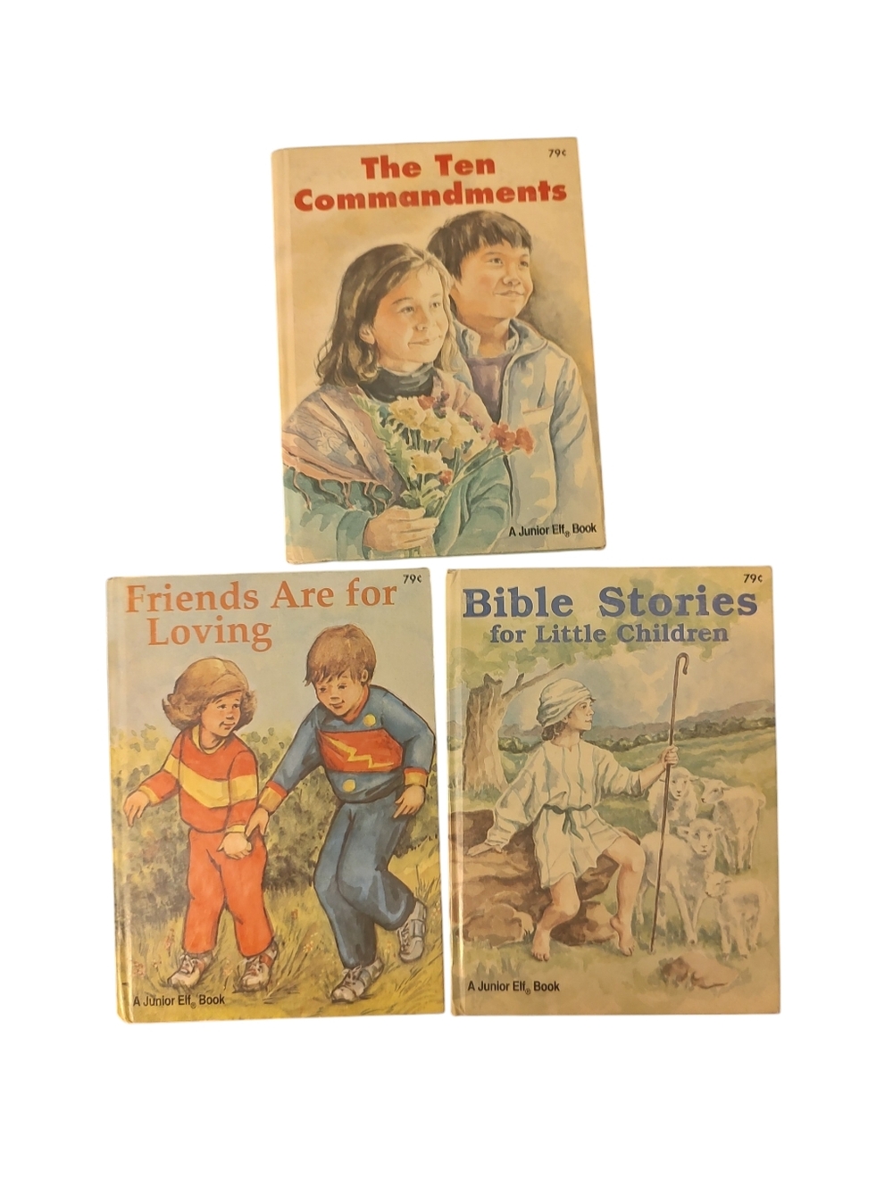Christian Religious Vintage '49 '52 '68 Little Reader Lot Of 3 Junior Elf Books.